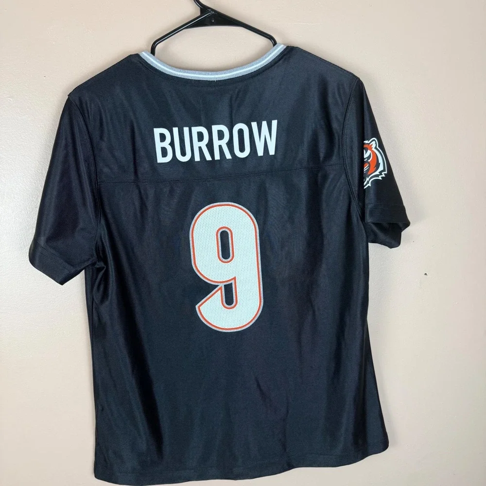 NFL Team Apparel Cincinnati Bengals Joe Burrow 9 Jersey Teens Large‎ Black NEW